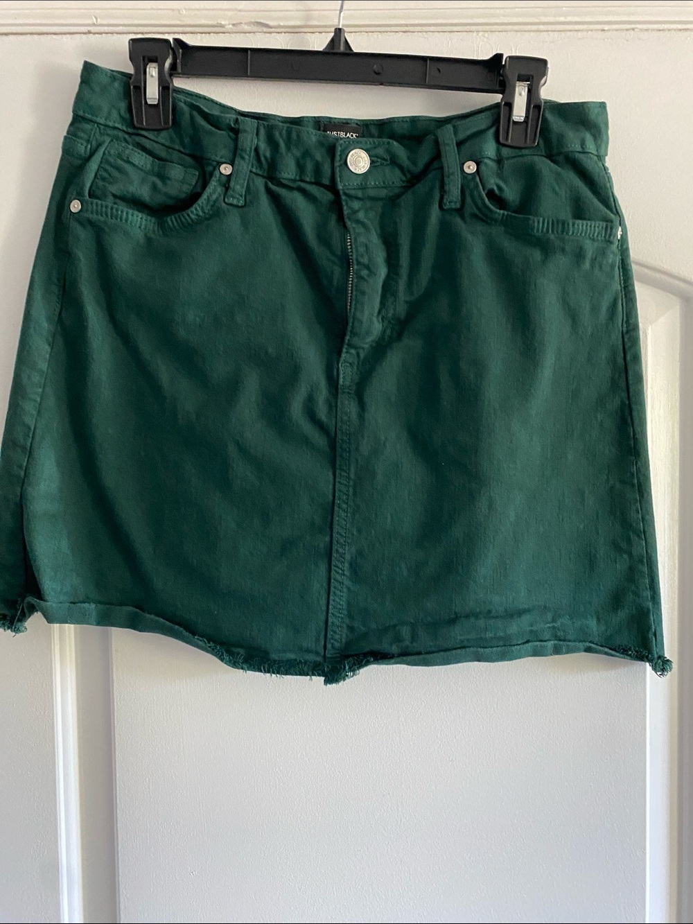 Just Black Forest Green Denim Mini Skirt